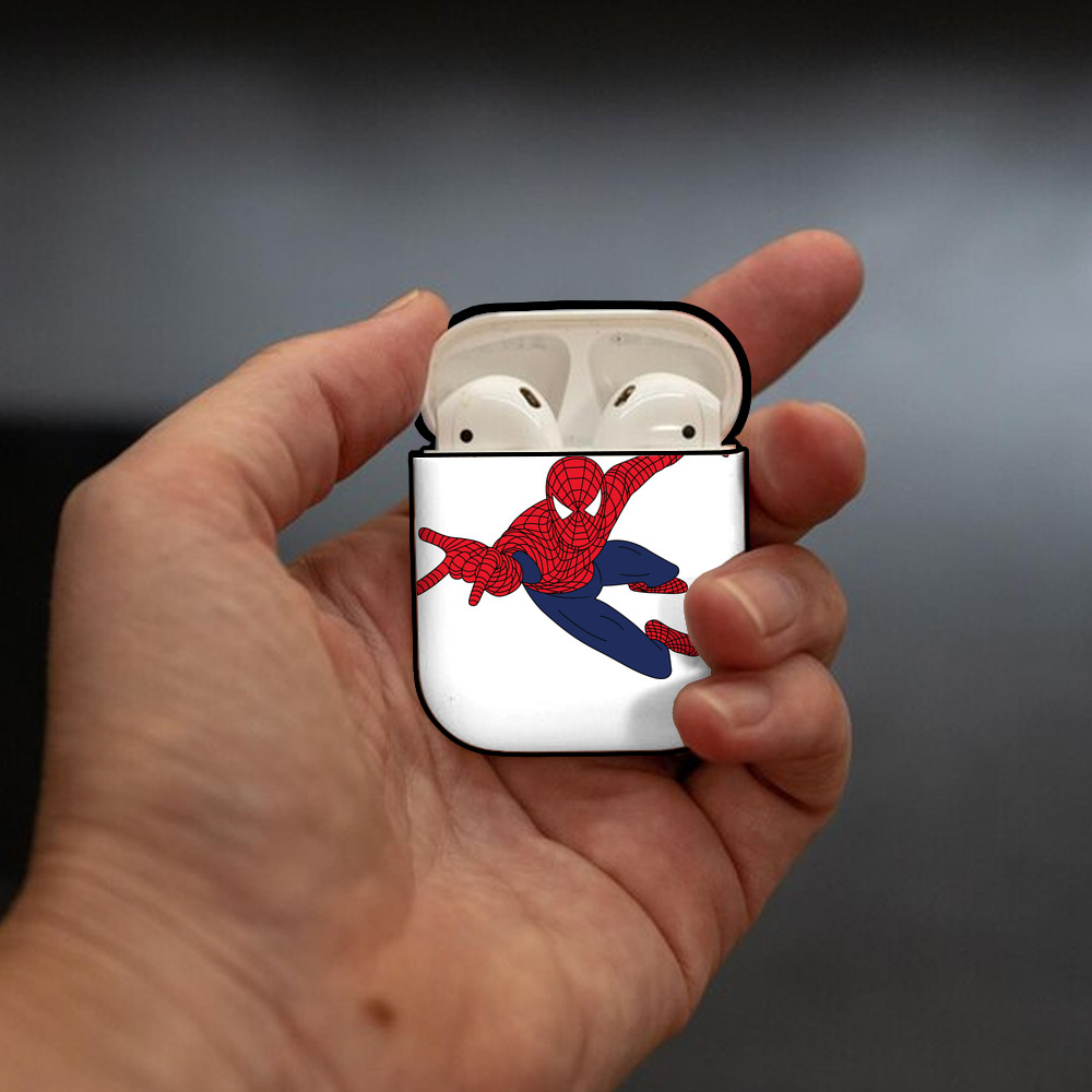 アベンジャーズ The Avengers AirPods 第2世代保護ケース ハードシェル ブラック 耐衝撃・防指紋・カラビナ付き