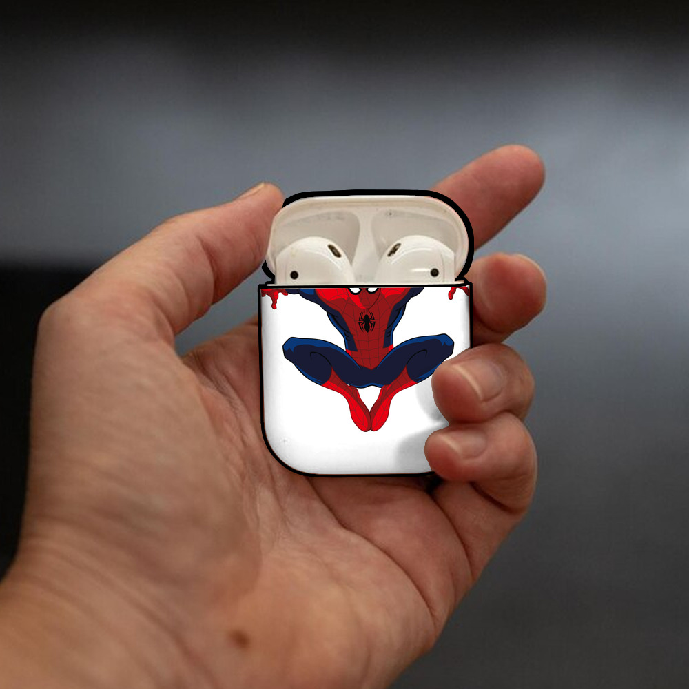 アベンジャーズ The Avengers AirPods 第2世代保護ケース ハードシェル ブラック 耐衝撃・防指紋・カラビナ付き