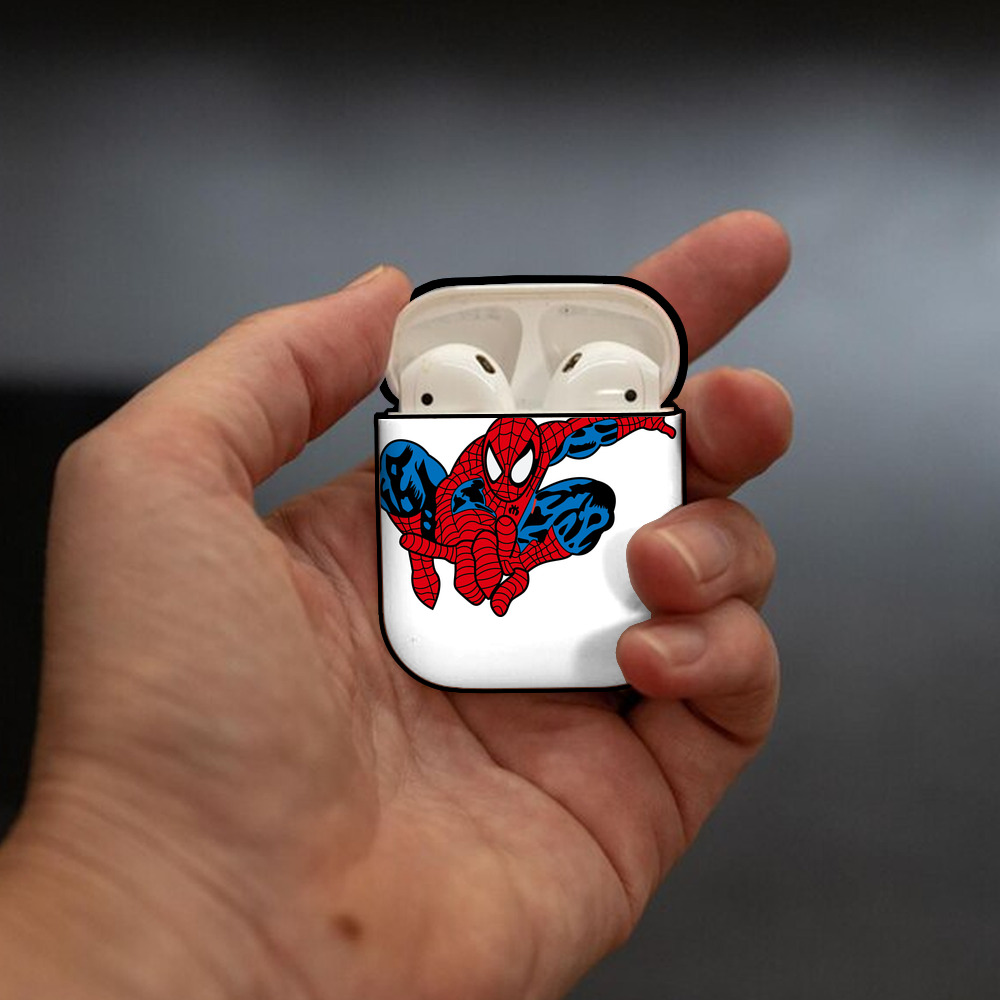アベンジャーズ The Avengers AirPods 第2世代保護ケース ハードシェル ブラック 耐衝撃・防指紋・カラビナ付き