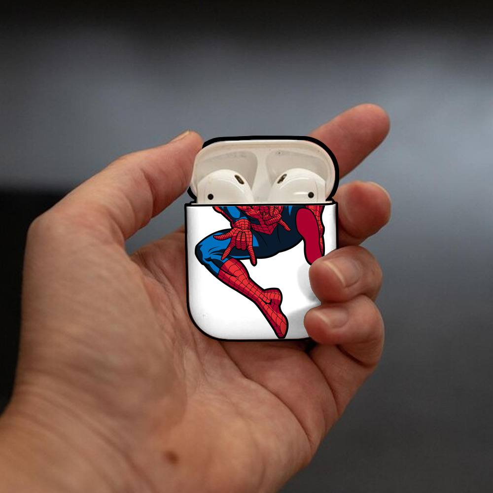 アベンジャーズ The Avengers AirPods 第2世代保護ケース ハードシェル ブラック 耐衝撃・防指紋・カラビナ付き