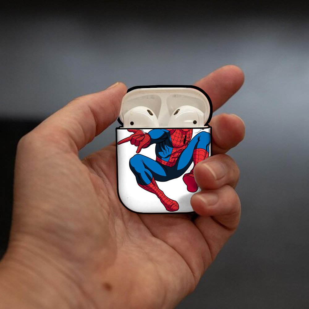 アベンジャーズ The Avengers AirPods 第2世代保護ケース ハードシェル ブラック 耐衝撃・防指紋・カラビナ付き