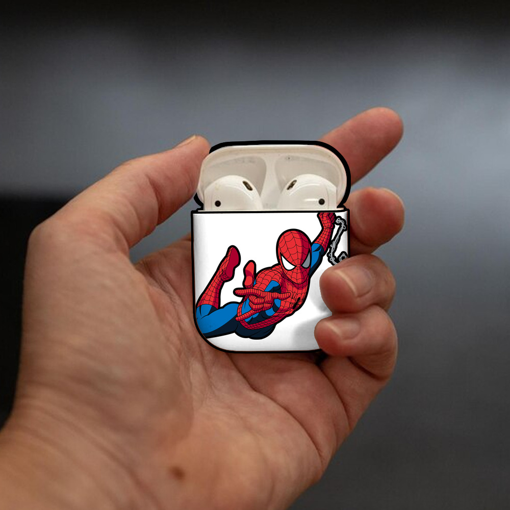 アベンジャーズ The Avengers AirPods 第2世代保護ケース ハードシェル ブラック 耐衝撃・防指紋・カラビナ付き