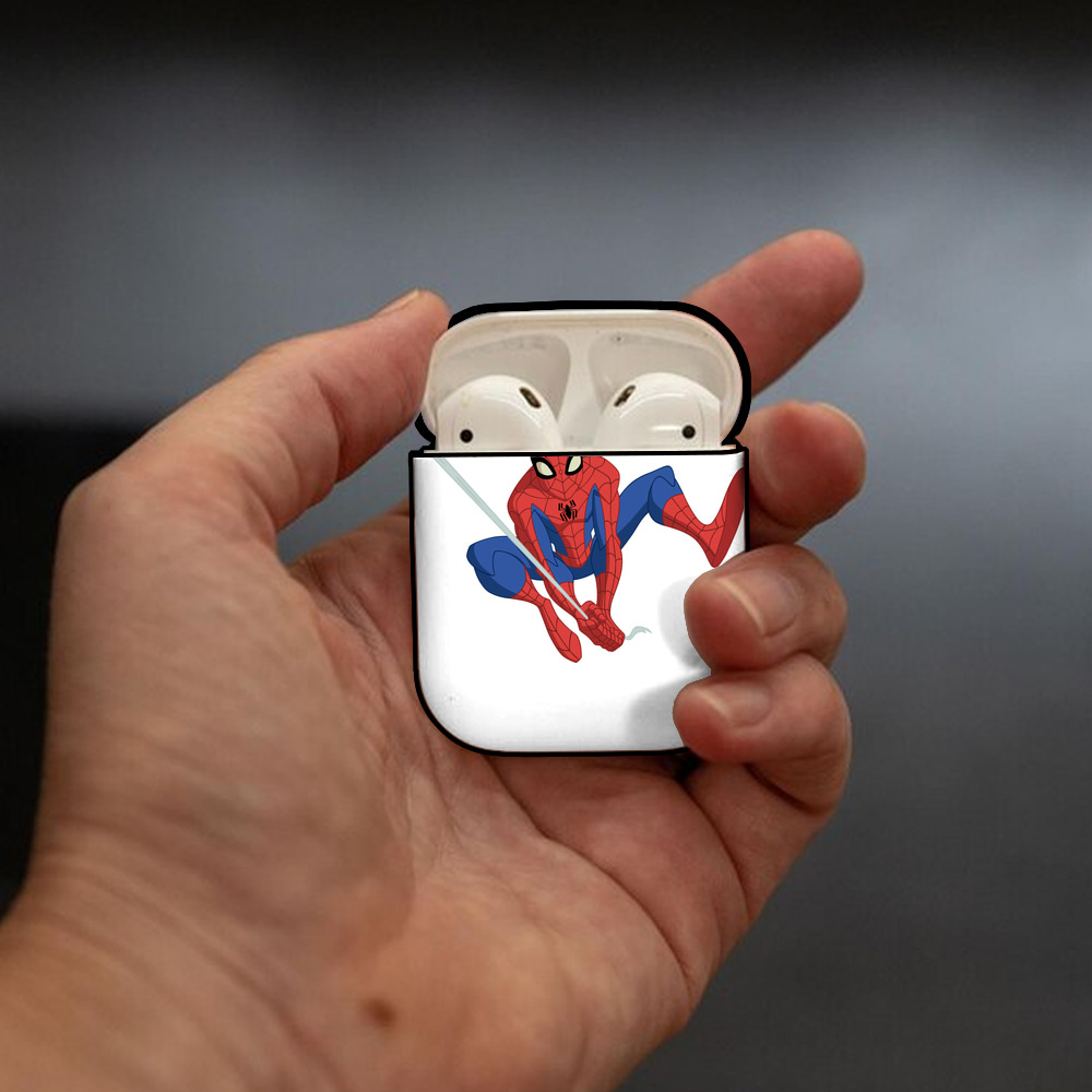 アベンジャーズ The Avengers AirPods 第2世代保護ケース ハードシェル ブラック 耐衝撃・防指紋・カラビナ付き