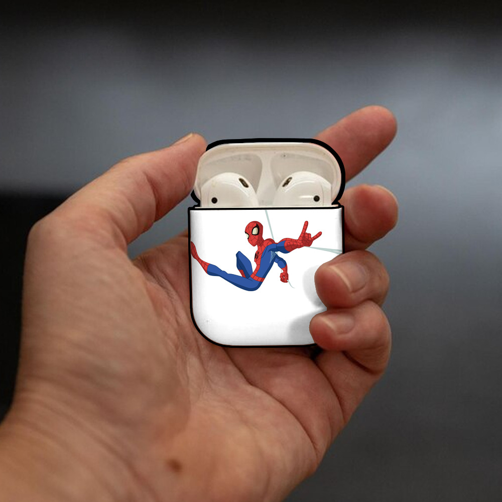 アベンジャーズ The Avengers AirPods 第2世代保護ケース ハードシェル ブラック 耐衝撃・防指紋・カラビナ付き