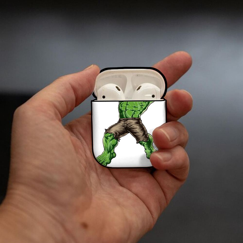 アベンジャーズ The Avengers AirPods 第2世代保護ケース ハードシェル ブラック 耐衝撃・防指紋・カラビナ付き