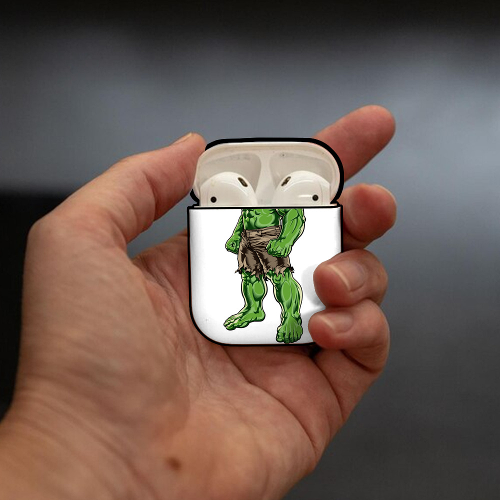 アベンジャーズ The Avengers AirPods 第2世代保護ケース ハードシェル ブラック 耐衝撃・防指紋・カラビナ付き