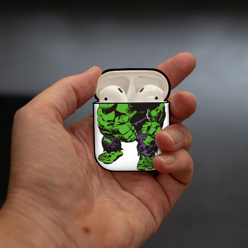 アベンジャーズ The Avengers AirPods 第2世代保護ケース ハードシェル ブラック 耐衝撃・防指紋・カラビナ付き