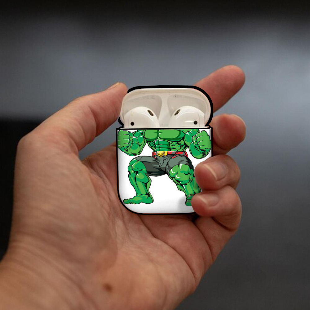 アベンジャーズ The Avengers AirPods 第2世代保護ケース ハードシェル ブラック 耐衝撃・防指紋・カラビナ付き