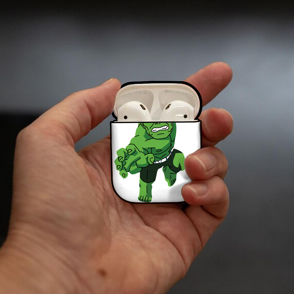 アベンジャーズ The Avengers AirPods 第2世代保護ケース ハードシェル ブラック 耐衝撃・防指紋・カラビナ付き