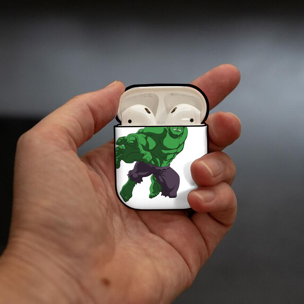 アベンジャーズ The Avengers AirPods 第2世代保護ケース ハードシェル ブラック 耐衝撃・防指紋・カラビナ付き