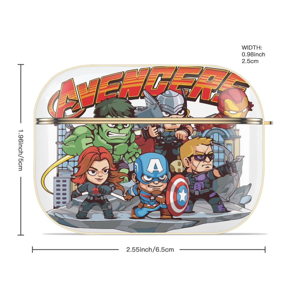 アベンジャーズ The Avengers 【AirPods Pro用】ハードシェル保護ケース｜耐衝撃・防指紋・カラビナ付き商品仕様